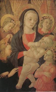Master of The Castello Nativity The Virgin and Child Surrounded by Four Angels (mk05) china oil painting image